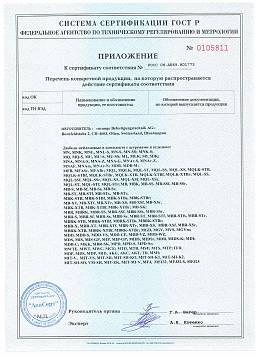 Сертификат на Анкер латунный MMD 3